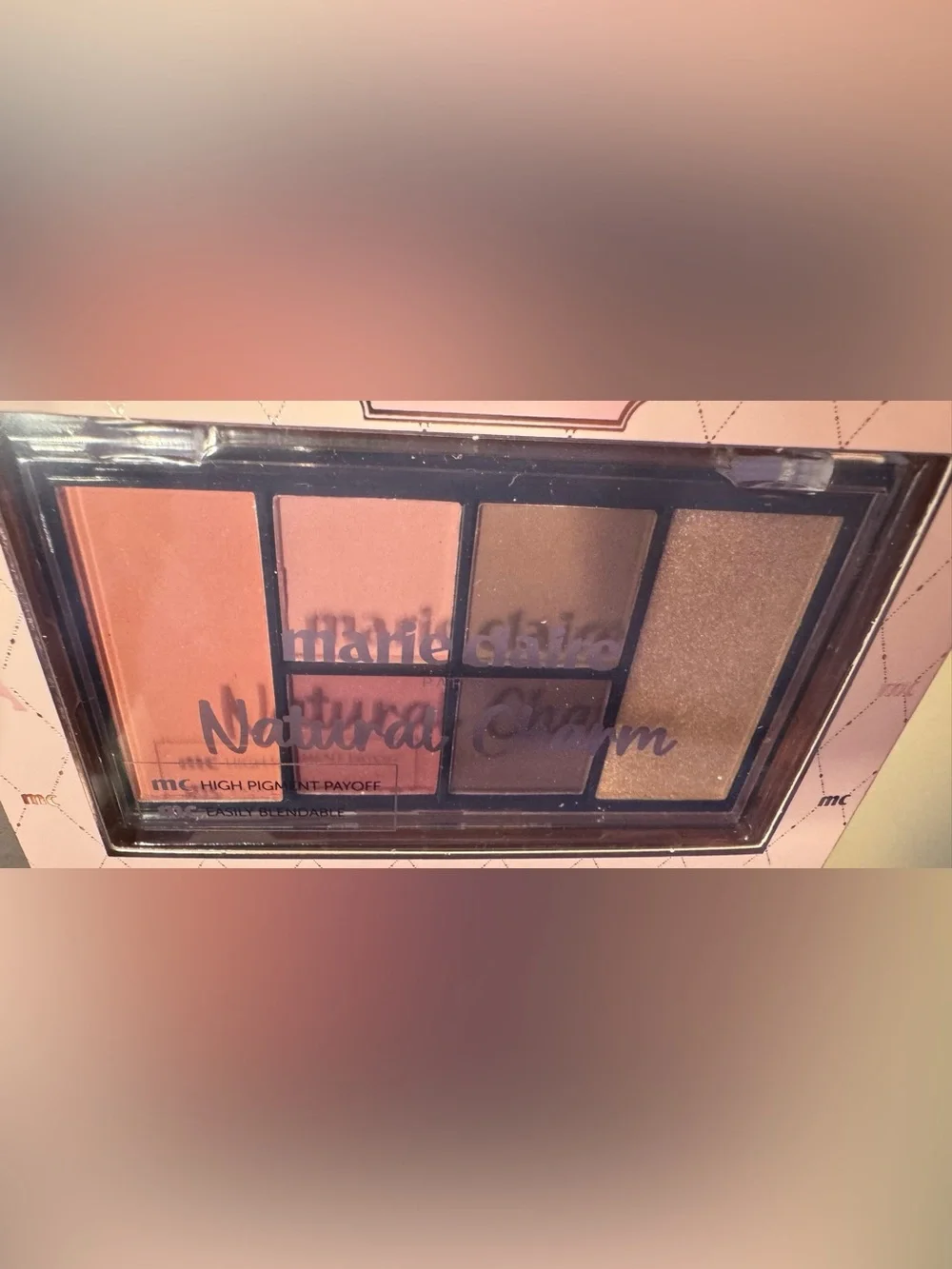 Marie Claire Natural Charm Eyeshadow Blush highlighter Palette Warm Pink/Bronze